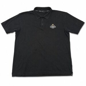 Guinness Polo Shirt Mens XXL Black Embroidered Dublin Official Merchandise